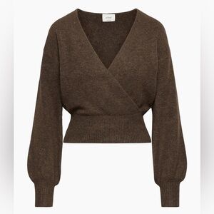 Aritzia Softspoke Dear Deep Brown V-Neck Sweater